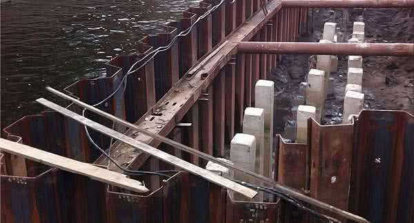 Технология укрепление берегов водоема шпунтом